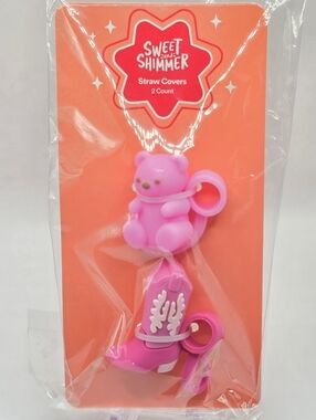 Pink Bear & Cowboy Boot Straw Covers